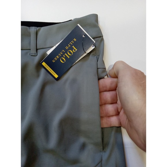 NWT Polo Ralph Lauren Performance Mens 33X32 Pants Stretch Waist Flat Front Gray - Picture 2 of 8